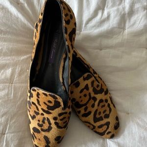 Ralph Lauren Purple Label Leopard Pony Hair Flats Slipper style